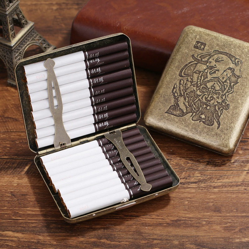 20pcs Capacity Cigarette Box Multi Choice Cigarette Case  Metal Cigarette Bag Outdoor Cigarette Stor