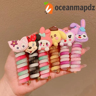 Oceanmapdz ยางรัดผมหางม้า ผ้ากํามะหยี่ขนนิ่ม ยืดหยุ่น ลายกระต่าย ดาว ซินนาม่อนโรล คุโรมิ สําหรับงานแต่งงาน