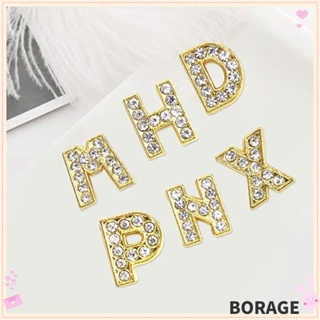 Borag จี้ตัวอักษร A-Z คริสตัลอัลลอย สังกะสี สีทอง สําหรับทําเครื่องประดับ งานฝีมือ คนรัก