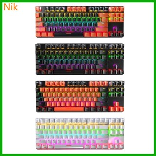 คีย์บอร์ด K200 87 คีย์ สีฟ้า ขนาดเล็ก แบบพกพา สําหรับ Windows