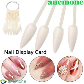 Anemone เล็บปลอม รูปพัด พร้อมห่วงบักเกิล สีธรรมชาติ สําหรับตกแต่งเล็บ