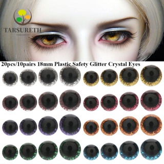 Tarsureth ดวงตาพลาสติก 18 มม. พร้อมแหวนรอง คุณภาพสูง 8 สี สําหรับตุ๊กตา 20 ชิ้น 10 คู่