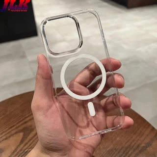 [JLK] เคสแม่เหล็กโปร่งใส HD แบบแข็งบางเฉียบสําหรับ Ultra Thin Clear Magnetic Phone Case for iPhone 17 Air 16 15 14 Plus 13 ProMax 12 Pro Max Transparent Shockproof Hard Cover 15Plus 14Pro แม่เหล็ก ทุกรุ่น เคส ชาร์จไร้สาย สำหรับ