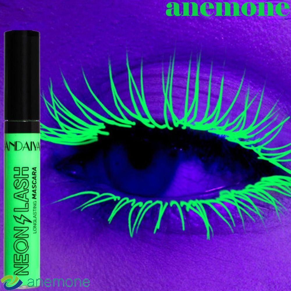 Anemone มาสคาร่าเรืองแสง ต่อขนตา ละเอียดพิเศษ แสง UV ไม่เลอะ 6 สี สีเหลือง ฟ้า ม่วง หลากสี นีออน เทศกาลเวที
