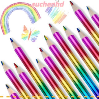 Suchenhd 4 สีใน 1 ดินสอสี ที่มีสีสัน, ดินสอสีฟ้า สีเหลือง หลายสี, ภาพวาด สีเขียว สีแดง ไม้ ดินสอสี สํานักงาน