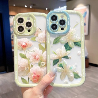 เคสโทรศัพท์มือถือ แบบใส ลายดอกไม้ สําหรับ Oppo A5 A9 A53 A33 A15 A15s A76 A96 A77 A78 A31 Reno 10 8 8Z 7Z 6 5 Find X3 Pro Plus 5G | Sjn N015