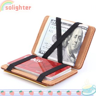 SOLIGHTER กระเป๋าใส่เหรียญ แบบบางพิเศษ แต่งซิป แบบพับได้