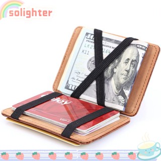 SOLIGHTER กระเป๋าใส่เหรียญ แบบบางพิเศษ แต่งซิป แบบพับได้