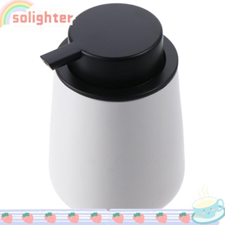 SOLIGHTER เครื่องจ่ายสบู่เซรามิค โลชั่น 12 ออนซ์ สีขาว ดํา สไตล์โมเดิร์น สําหรับห้องน้ํา