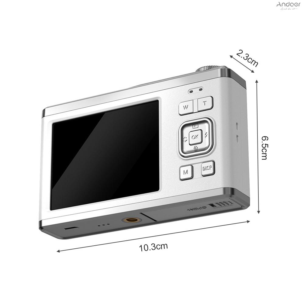 Mua-andoer กล้องดิจิทัล 2.88 นิ้ว แบบพกพา 50MP 4K Ultra HD ซูม 16X โฟกัสอัตโนมัติ ตั้งเวลาได้เอง กันสั่น พร้อมแบตเตอรี่ 2 ชิ้น เมมโมรี่การ์ด 32GB ของขวัญสําหรับเด็ก