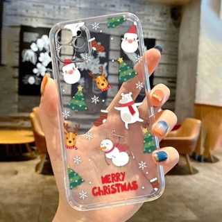 เคสโทรศัพท์มือถือ ซิลิโคนใส ลายการ์ตูนซานตาคลอส ต้นคริสต์มาส สําหรับ Infinix Hot 30i 9 10 11 12 20 Play Pro Smart 7 5 TECNO CAMON19PRO POVA4 Note 10 12i 11 30 30i Zero 20