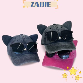 Zaijie24 หมวกเบสบอล ผ้าฝ้าย ปรับขนาดได้ สไตล์ฮิปฮอป เรโทร สําหรับผู้หญิง Y2K