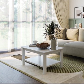 [กทม. 3-5 วัน ส่ง] SB Design Square โต๊ะกลางไม้ล้วน รุ่น Moneta สีขาว (90x55x42 ซม.) แบรนด์ KONCEPT FURNITURE