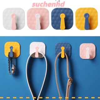 Suchenhd ตะขอติดผนัง 8 ชิ้น, ฟรีเจาะ ในครัวเรือน เหนียว ตะขอ, สติกเกอร์ ไร้รอยต่อ ขนาดเล็ก สีตัดกัน ตะขอเสื้อผ้า ห้องน้ํา ห้องครัว