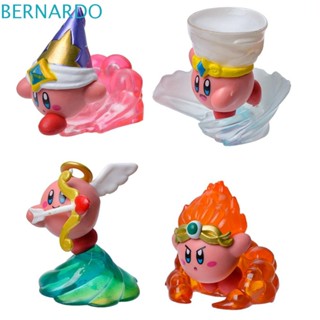 Bernardo โมเดลฟิกเกอร์ PVC รูป Kirby สีชมพู ของเล่นสําหรับเด็ก ของขวัญวันเกิด 4 ชิ้น ต่อชุด