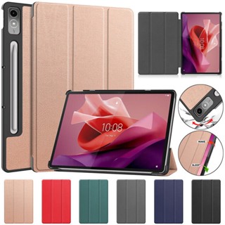 เคสแท็บเล็ตหนัง PU แบบฝาพับ พร้อมขาตั้ง สําหรับ Lenovo Tab P12 TB370FU TB371FC 12.7 นิ้ว