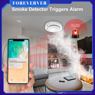 Tuyaสมาร์ทZigbeeเครื่องตรวจจับควันสมาร์ทFire Alarm Progressive Soundเซ็นเซอร์ควันตาแมวทำงานร่วมกับTuya Zigbee Hub Fore