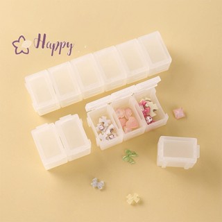 &lt;Happybay&gt; กล่องพลาสติกใส สําหรับใส่เครื่องประดับ ตกแต่งเล็บ DIY 1 ชิ้น