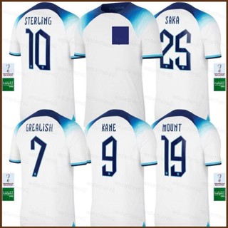 เสื้อกีฬาแขนสั้น ลายทีมชาติฟุตบอล NS2 22-23 World Cup England Kane Saka Grealish ชุดเหย้า SN2