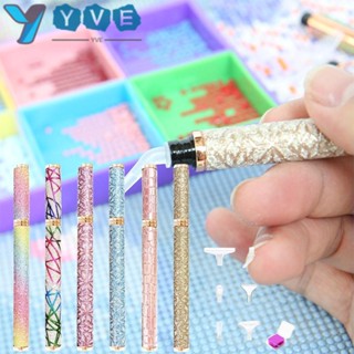 Yve ปากกาปักครอสสติตช์คริสตัล กันลื่น สําหรับตกแต่งเล็บ DIY