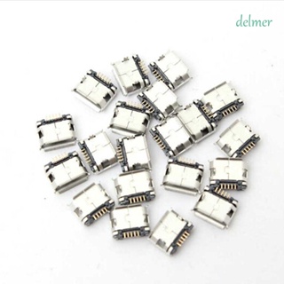 Delmer ซ็อกเก็ตเชื่อมต่อ 5 Pin 180 องศา SMD SMT 5-Pin Micro USB Type