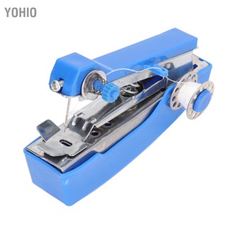  Yohio จักรเย็บผ้ามือถือแบบพกพา Mini Handheld Stitching Machine ให้อาหารอัตโนมัติ DIY ท่อระบายน้ำมือสำหรับครัวเรือน Blue