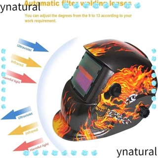 Ynatural หมวกกันน็อคเชื่อมไฟฟ้า PP ใช้พลังงานแสงอาทิตย์ TIG True Color Welding Hood Auto Darkening