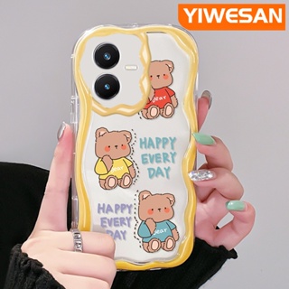 เคสโทรศัพท์มือถือแบบนิ่ม ใส กันกระแทก ลายการ์ตูนหมีแฮปปี้ สําหรับ VIVO Y22 Y22s