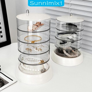 [Sunnimix1] กล่องเก็บเครื่องประดับ หมุนได้ 360 องศา° กล่องใส่เครื่องประดับ ต่างหู แหวน แบบหมุนได้