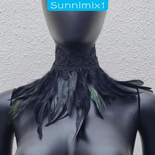 [Sunnimix1] ผ้าคลุมไหล่ ประดับขนนก สไตล์พังก์โกธิค สําหรับตกแต่งเสื้อผ้า