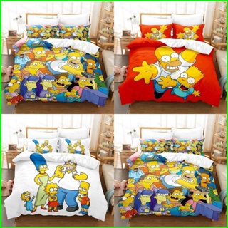 Yb2 ชุดเครื่องนอน ผ้าปูที่นอน ปลอกหมอน ลาย The Simpsons สําหรับบ้าน ห้องนอน BY2