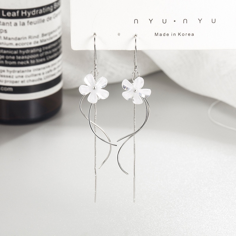 เครื่องประดับพู่ดอกไม้สีขาว, จี้, สไตล์เกาหลี, บุคลิกภาพน่ารักแฟชั่นต่างหูผู้หญิงสง่างาม, ของขวัญของสาว ๆ