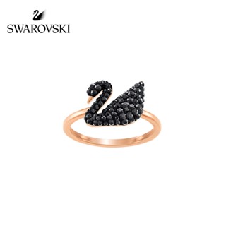 Swarovski แหวนหงส์ดํา ICONIC Swan เรียบง่าย ของขวัญสําหรับผู้หญิง