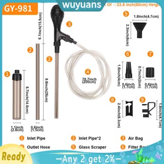 Wuyuans เครื่องดูดฝุ่นทําความสะอาดตู้ปลา พร้อมท่อยาว สําหรับตู้ปลา