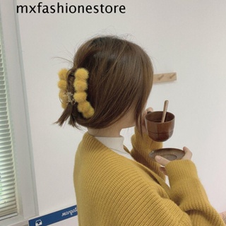 Mxfashione ที่คาดผม ผ้ากํามะหยี่ขนนิ่ม หรูหรา ฤดูใบไม้ร่วง ฤดูหนาว ขนฟู เครื่องประดับผม สําหรับผู้หญิง