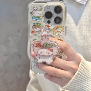 เคสโทรศัพท์มือถือ ซิลิโคน ป้องกัน ลายการ์ตูนแมวน่ารัก สองชั้น สร้างสรรค์ สําหรับ Apple Iphone 15 14 11 13 12 PRO MAX 13 14promax 15pro 11 12 ฝาครอบกันกระแทก