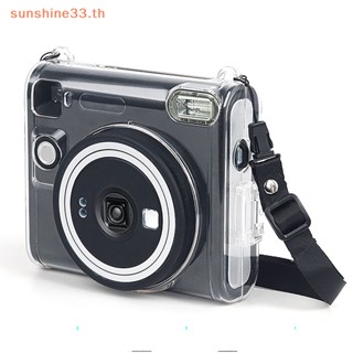 Thsun กระเป๋ากล้องพลาสติกใส ทรงสี่เหลี่ยม แบบพกพา สําหรับ Instax Square SQ40 Instax SQ40 TH 1 ชิ้น