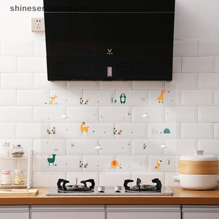 Shine สติกเกอร์วอลเปเปอร์ กันน้ํามัน ทนอุณหภูมิสูง มีกาวในตัว สีดํา สําหรับตกแต่งบ้าน ห้องครัว