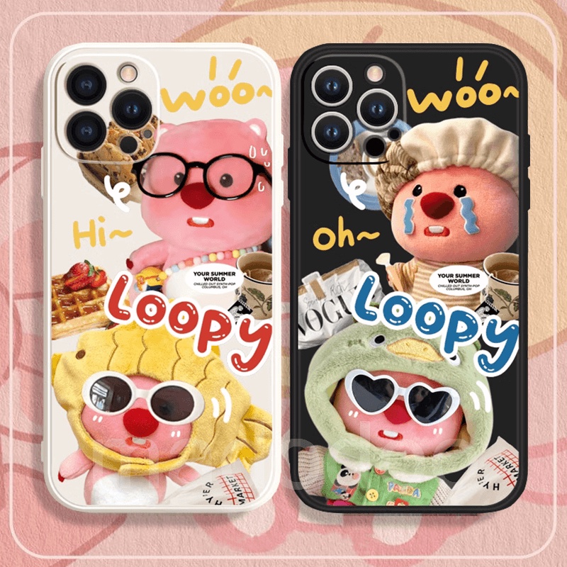 Beaver Loopy เคสซัมซุง Samsung Galaxy M53 M52 M51 M33 M23 M11 A15 A05 A05S A42 A71 4G 5G A51 A11 A21S A31 A01 A70 A50 A50S A30S A20 A30 A10 Note 10 Couple Straight Edge Shockproof Soft Phone Case 1MDD 61