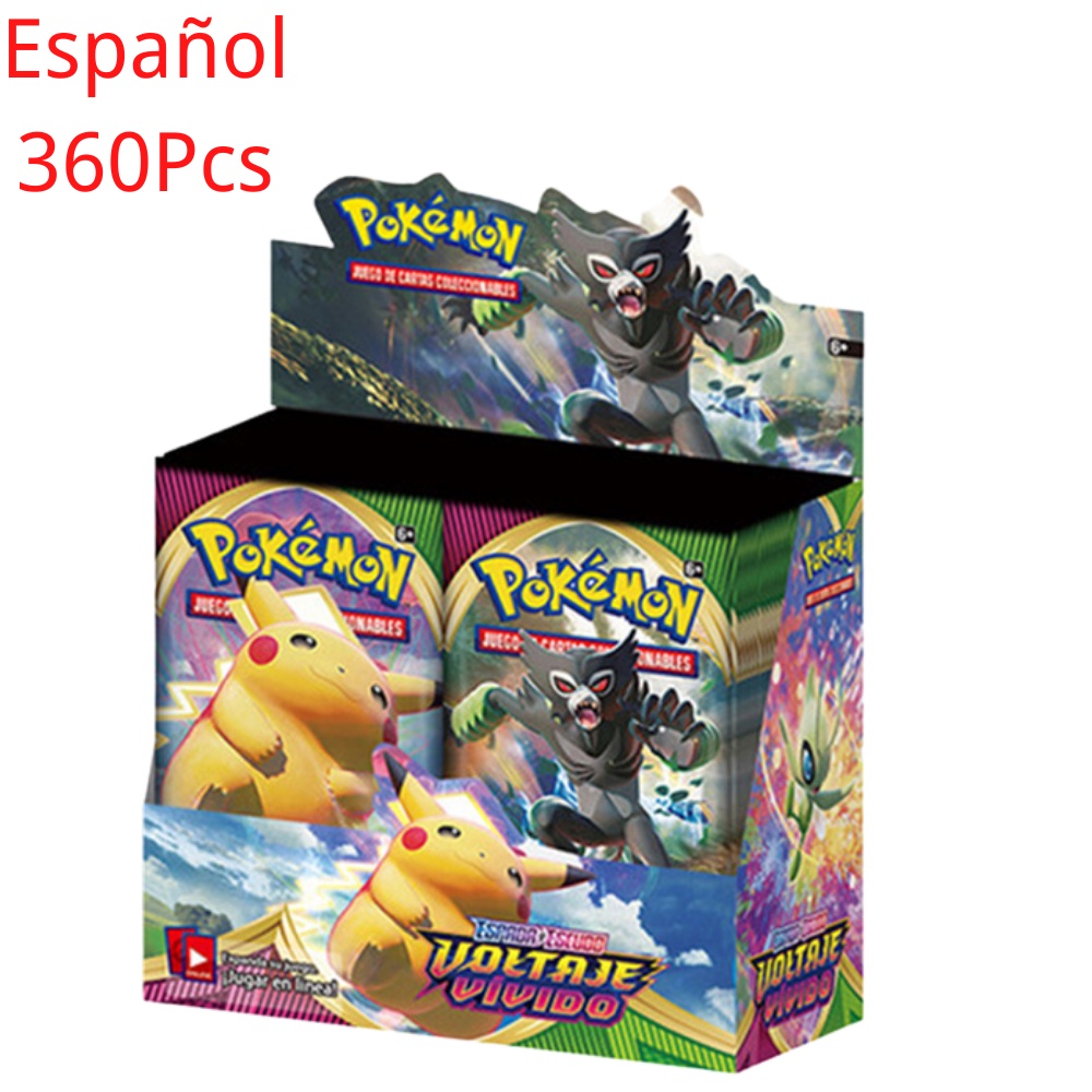 360Pcs Spanish Pokemon Cards Living Tension Sword &amp; Shield TCG Series Booster Box 36 Bags Collection Trading Card Game T