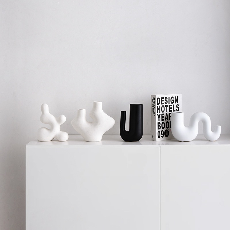 โมเดลแจกันศิลปะนามธรรม สไตล์โมเดิร์น สําหรับตกแต่งบ้าน ห้องนั่งเล่น ตู้ไวน์ - รูปที่ 2