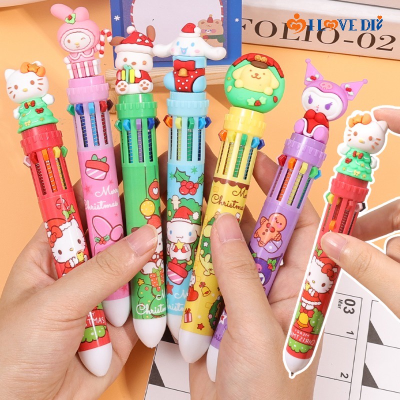 ปากกาลูกลื่น ลายการ์ตูนสัตว์น่ารัก 0.5 มม. 10 สี สําหรับนักเรียน สํานักงาน โรงเรียน