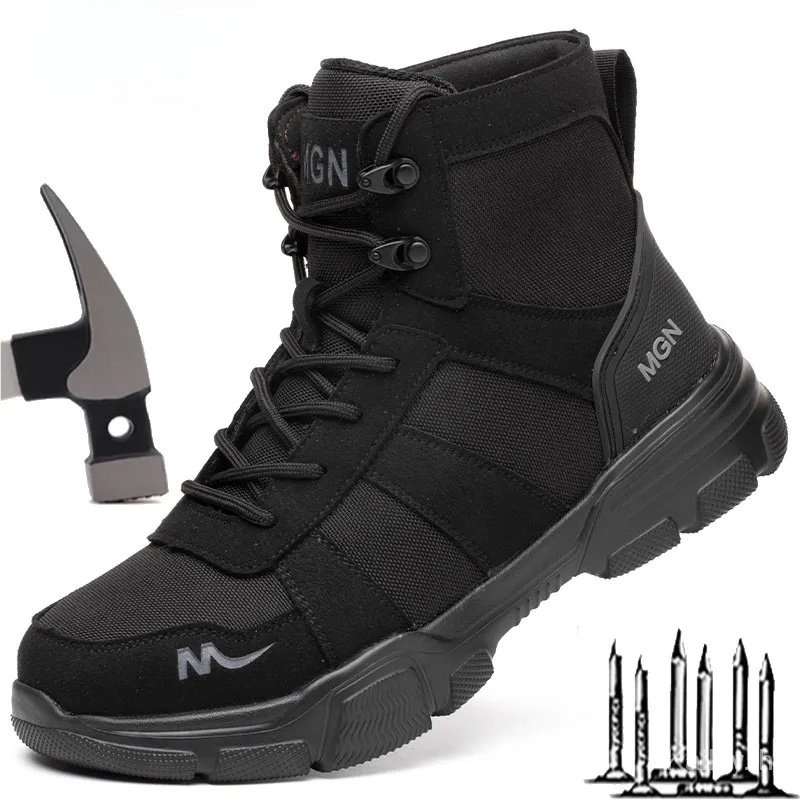 Work Boots Indestructible Safety Shoes Men Steel Toe Shoes Puncture-Proof Sneakers Male Footwear Shoes Women Work Shoes ALBQ