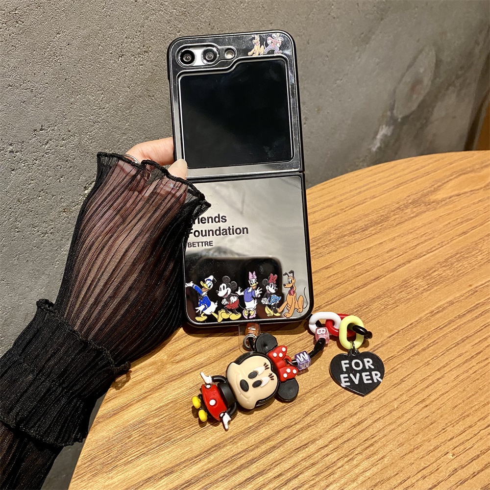 เคสมือถือ แบบกระจก ลายการ์ตูนโดนัลด์ดั๊ก 3D กันกระแทก สําหรับ Samsung Galaxy Z Flip 5 4 3 Flip5 ZFlip flip4 Samsung flip3