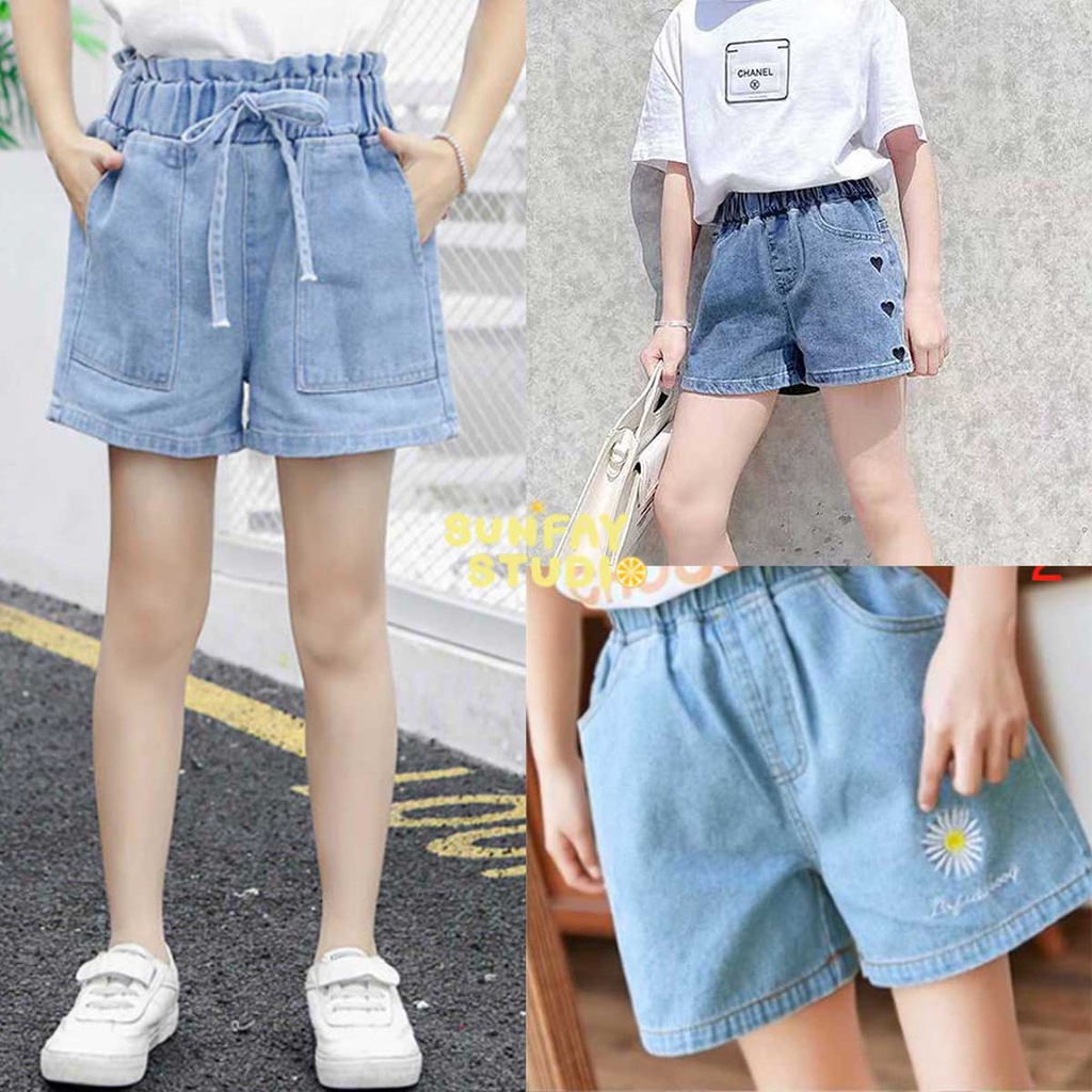 พร้อมส่ง ยีนส์เด็กผู้หญิง กางเกงขากว้างสไตล์เกาหลี