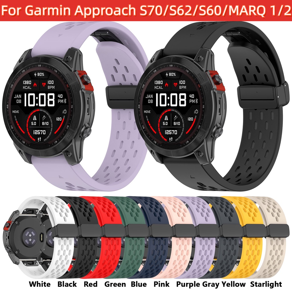สายนาฬิกาข้อมือ แบบพับได้ 22 มม. 20 มม. สําหรับ Garmin Approach S70 47 มม. 42 มม. S62 S60 MARQ 1 2