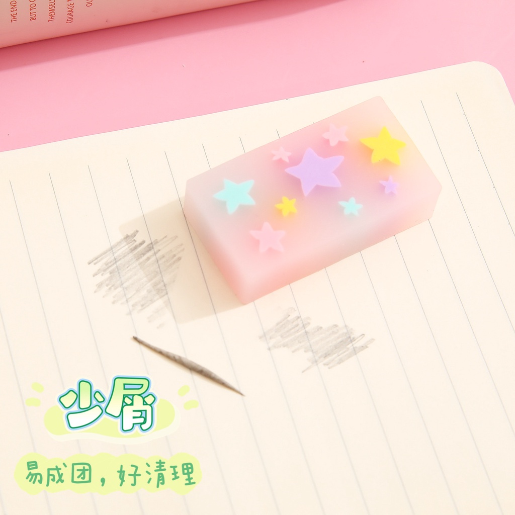 Star ยางลบลบลบลบ ลบสะอาด ลบรังแค สําหรับนักเรียน เครื่องเขียน WJ447 - รูปที่ 3