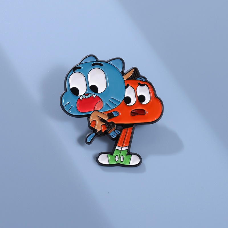 เข็มกลัด รูปการ์ตูน Gumball Darwin Enamel Pins The Amazing World of Gumball เครื่องประดับ สําหรับเพื