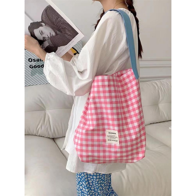 INS สไตล์ฮอต สไตล์เกาหลี กระเป๋าถือ กระเป๋าสะพาย ผ้าลูกฟูก พิมพ์ลาย เหมาะกับหลากหลายสไตล์ พร้อมส่ง. - รูปที่ 6