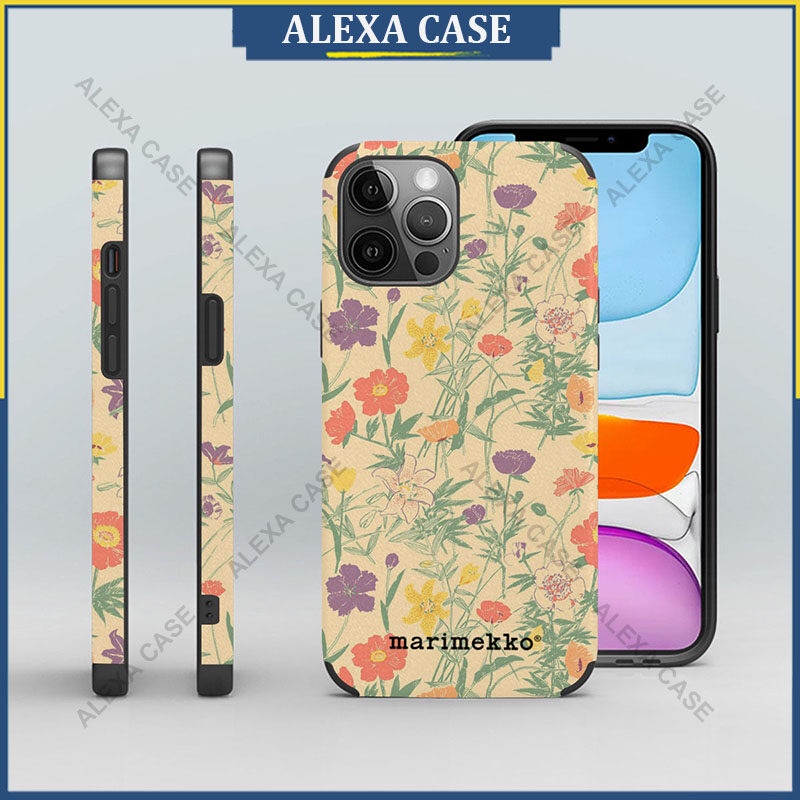 เคสโทรศัพท์ Marimekko สําหรับ iPhone 16 Pro Max / iPhone 15 Pro Max / iPhone 14 Pro Max / iPhone 13 Pro Max / XS Max / iPhone 8 Plus / iPhone SE Lambskin Protective Case Cover BILYO9
